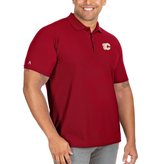 Men's Antigua Red Calgary Flames Big & Tall Legacy Pique Polo