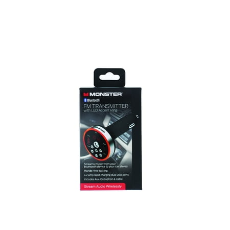 Monster Bluetooth FM Transmitter with LED Accent Ring - Walmart.com