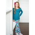 thumbnail image 4 of Millie Loves Lily Girls Teal Ruffle Top & Kitty Legging Set Size (2T-12), 4 of 4