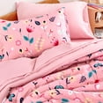 thumbnail image 5 of Sleep Zone Kids Bedding Comforter Set Full/Queen Size - Super Soft & Cute Printed 3-Piece Comforter Set All Seasons for Boys, Girls, Fade Resistant, Machine Washable, Pink Flower, 5 of 7
