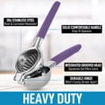thumbnail image 2 of Zulay Lemon Squeezer Stainless Steel with Premium Heavy Duty Solid Metal Squeezer Bowl and Food Grade Silicone Handles - Large Manual Citrus Press Juicer and Lime Squeezer Stainless Steel (Purple) Large Deep Purple, 2 of 7