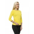 thumbnail image 3 of Womens Three Quarter Sleeve Blouse Casual Wear, S, Yellow, by Ambesonne, 3 of 4