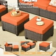 thumbnail image 3 of XIZZI 7 Pieces Outdoor Patio Furniture, All Weather Rattan Outside Chair Set, High Back Wicker Conversation Set with 54" Fire Pit Table for Garden, Orange Red, 3 of 10