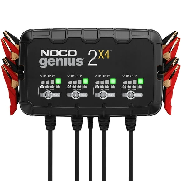 Cargador de baterías NOCO GENIUS2X4 de 4 bancos, 8 A, 6 V/12 V, automoción