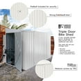 thumbnail image 4 of Absco Durango 10 Ft. x 5 Ft. Metal Bike Shed, Steel Utility Tool Shed, Outdoor Storage for Backyard, Lawn, Bikes, 50 Sq. Ft., Surfmist, 4 of 11