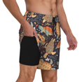 thumbnail image 3 of Balery Turtles and Sea Plants Mens Swim Trunks Swim Shorts for Men Quick Dry Inseam Beach Shorts with Compression Liner Pocket-3X-Large, 3 of 9