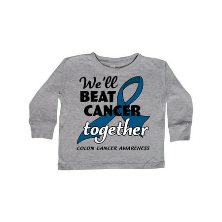 

Inktastic We ll Beat Cancer Together- Colon Cancer Awareness Gift Toddler Boy or Toddler Girl Long Sleeve T-Shirt