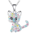 thumbnail image 2 of Dije y Cadenas de Gatita, MXKCE-001, 1Pza, Gato/Circonia, Plata, Metal, Cadena y Dije, 2 of 2