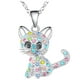 thumbnail image 2 of Dije y Cadenas de Gatita, MXKCE-001, 1Pza, Gato/Circonia, Plata, Metal, Cadena y Dije, 2 of 2
