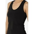 thumbnail image 5 of TheMogan Women's Basic Scoop Neck Racerback Stretch Cotton Tank Top Sleeveless Sporty Tee Black M, 5 of 7
