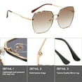 thumbnail image 3 of Sunscreen and anti-ultraviolet sunglasses, fashion trend sunglasses, made of PC and metal - brown, 3 of 5