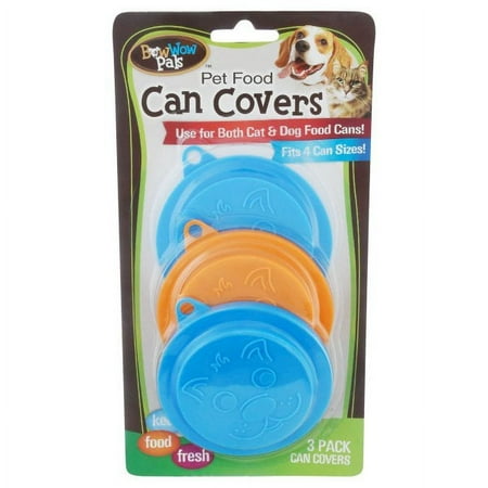 Bow Wow Pals 8813 Pet Food Can Cover, For Use With Cat and Dog Food Cans, Plastic, Assorted