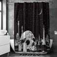 thumbnail image 5 of Gothic Shower Curtain 72x72inch Gothic Black White Sugar Skull Skeleton Witchy Shower Curtain Spooky Bathroom Set Moon Crow Bathtub Accessoriess Decor, Sets with 12 Hooks, 5 of 6