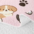 thumbnail image 5 of Manfei Kawaii Dog Twin Quilt Set, Puppy Paw Print Twin Coverlet Set, Pink, 2pcs, 1 Bedspread and 1 Pillowcase, 5 of 7
