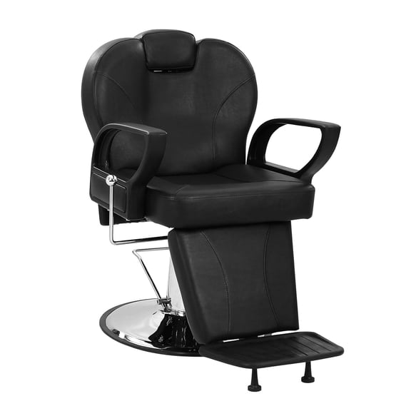 Garvee Barber Chair for Salon, Heavy Duty Reclining Barber Chair with Adjustable Height & Headrest, Hydraulic Salon Shampoo Chair 360 Degree Swivel for Hair Stylist Women Man, Max Load Weight 330 Lbs