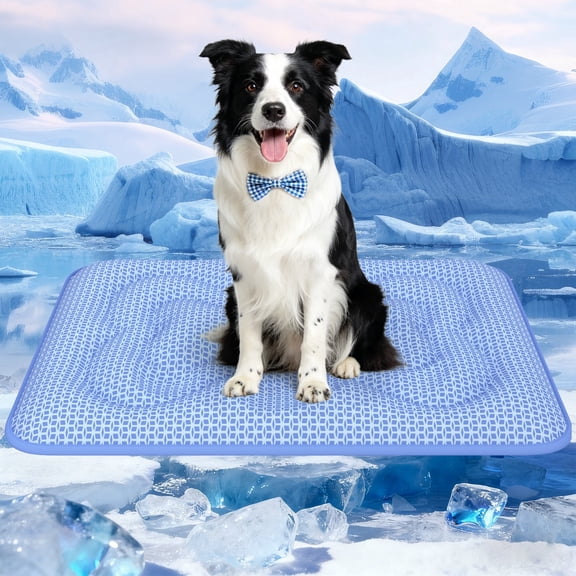 Aship Thicken Cooling Mat for Dog, 27"x36" Reversible PCM Dog Cooling Mat with Q-Max>0.5, Endothermic Color Changing Self-cooling Mat for All-Year Use