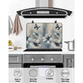 thumbnail image 5 of nqOlkjepod Large Induction Cooktop Protector Mat 31"x24", Elegant Floral Stove Top Covers for Electric Stove, Modern Blue Butterfly Flowers Burlap Stove Burner Cover Mats, Glass Top Stove Cover, 5 of 8