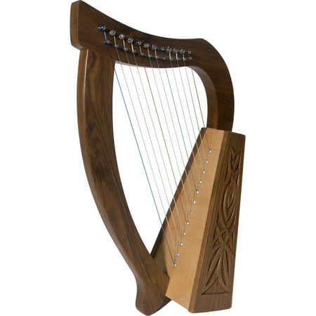 Roosebeck Baby Celtic Harp 12-String w/ Knotwork Design - Walnut Wood
