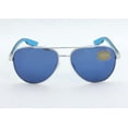 thumbnail image 2 of Costa Del Mar Peli Polarized Aviator Sunglasses, Shiny Silver/Blue Mirrored Polarized-580P, 57 mm, 2 of 4