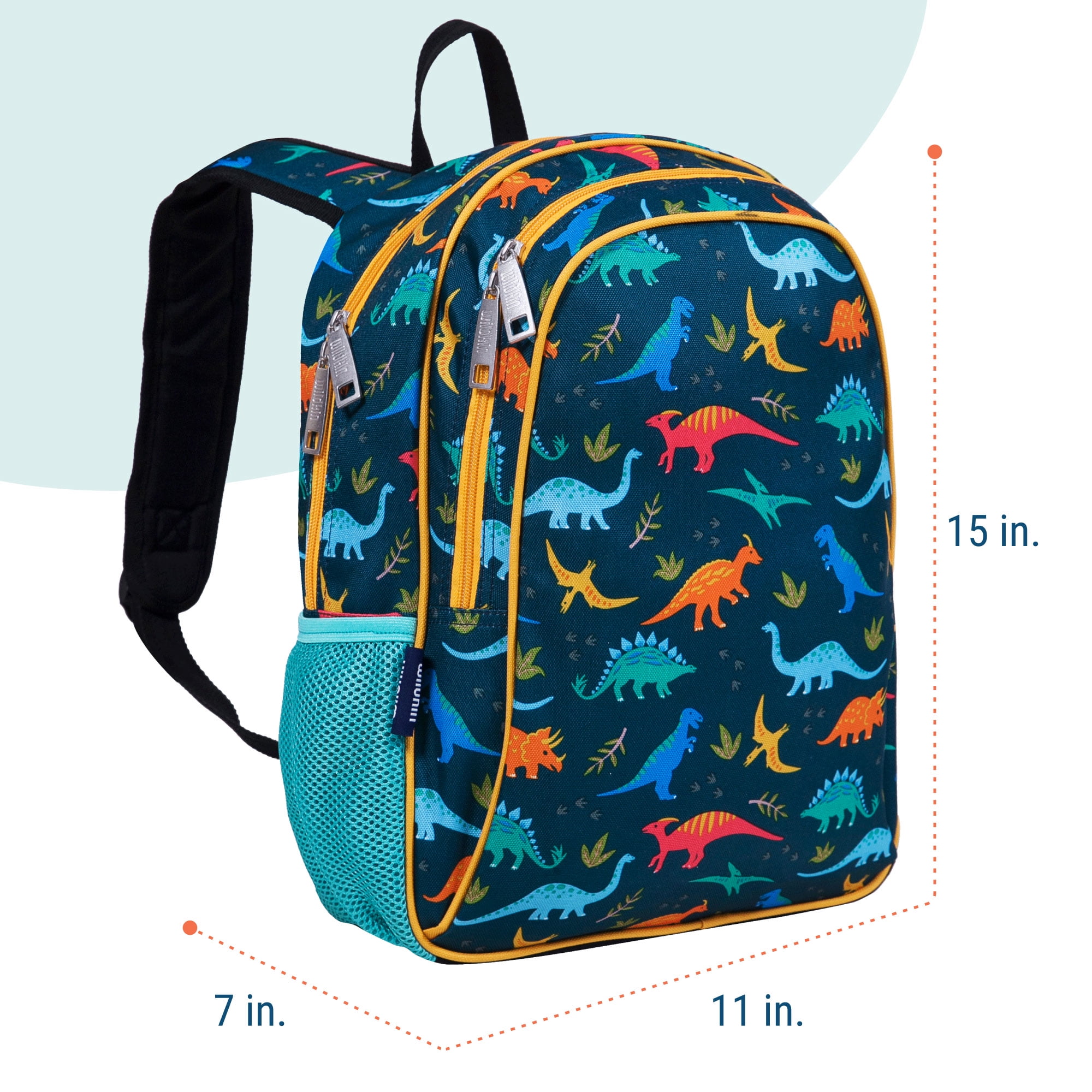 Wildkin Kids 15 Inch School and Travel Backpack for Boys and Girls (Jurassic Dinosaurs Green)