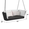 thumbnail image 6 of Novogratz Poolside Gossip Collection, Sally Loveseat Swing, Pink Striped Cushion, Black Wicker, 6 of 10