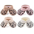 thumbnail image 2 of Women Sun Visors Wide Brim Foldable Ponytail Beach Hat Leopard Print Straw Bow Visor Hats, 2 of 5