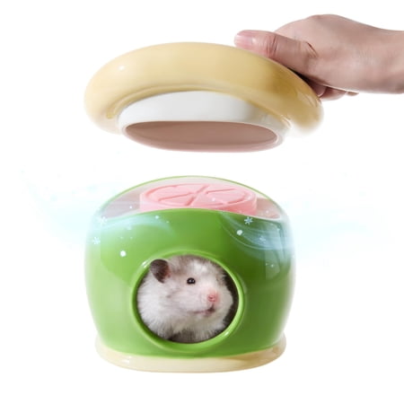 Fun Ice Hide - Green Ceramic Small Animal Habitat Decor Hut for Syrian Hamsters Gerbils Mice Rats