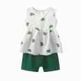 thumbnail image 4 of KPOPLK Toddler Girl Clothes, 2Pcs Baby Girl Summer Outfits Sleeveless Tank Shirts Tops + Shorts Clothing Sets 1-5T(18-24 Months,Green), 4 of 4