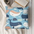 thumbnail image 3 of Kids Whale Pillow Covers, Kawaii Whale Seagull Throw Pillow Covers for Couch, Cartoon Marine Life Cushion Covers, Abstract Sea Wave Coastal Decorative Pillow Covers Bedroom Decor, 3 of 5