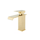 thumbnail image 1 of Grifo de baño dorado en cascada, lavabo mezclador monomando, lavabo de lujo dorado, 1 of 3