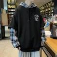 thumbnail image 4 of Sudaderas con capucha para hombre, sudaderas con capucha a cuadros negras, alta calidad, emo, nuevas, baratas, sudaderas Y2k, ropa estética vintage para hombre, 4 of 5