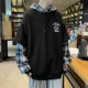 thumbnail image 4 of Sudaderas con capucha para hombre, sudaderas con capucha a cuadros negras, alta calidad, emo, nuevas, baratas, sudaderas Y2k, ropa estética vintage para hombre, 4 of 5