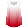 thumbnail image 4 of fatyb Womens Tank Tops V Neck Gradient Lightweight Eyelet Shirts Flowy Loose Summer Sleeveless Blouses, 4 of 7