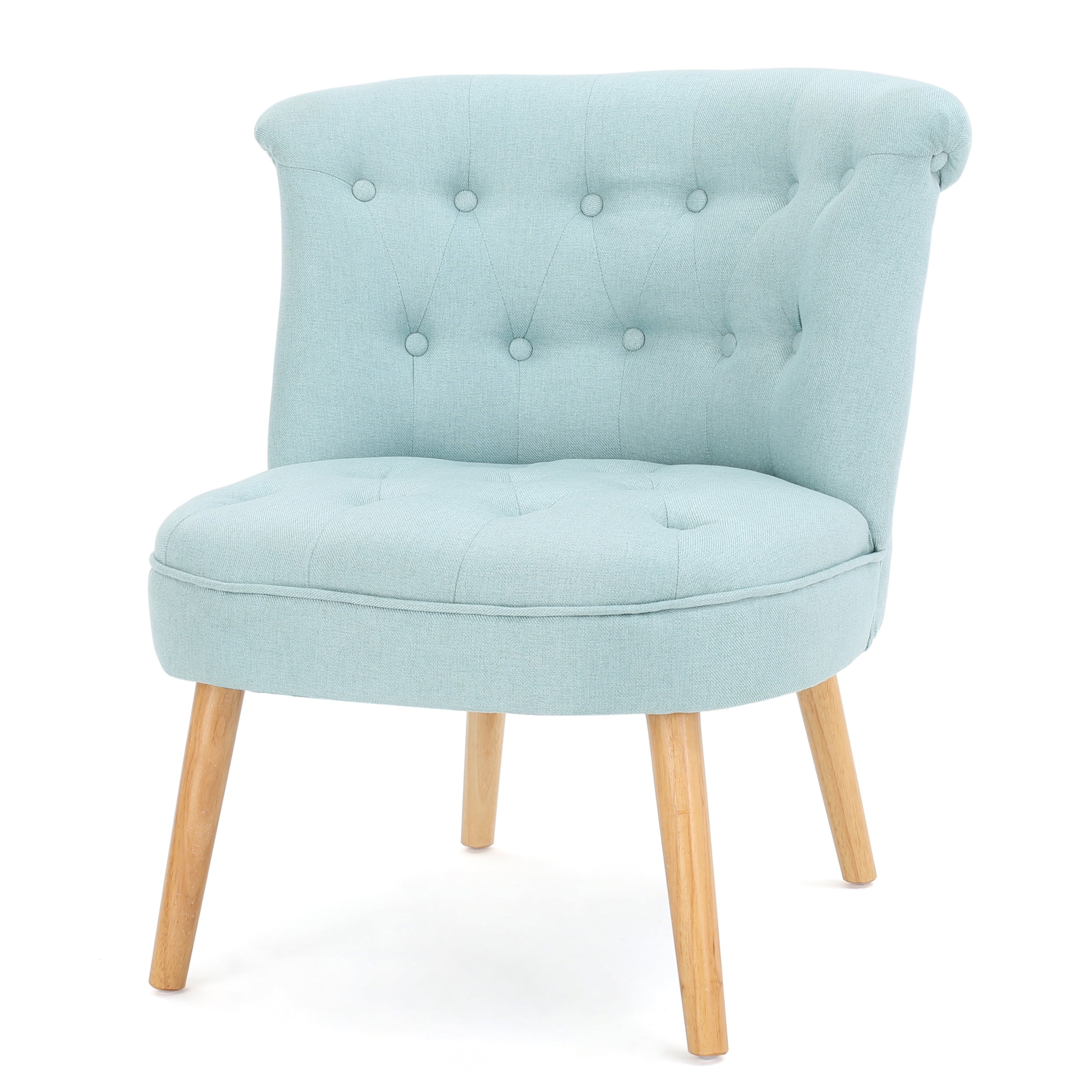 Donna Fabric Tufted Chair, Light Blue
