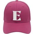 thumbnail image 2 of Daxton Structured Curve Visor Bill Baseball Hat 3D Capital Alphabet Letters, Hot Pink Hat White Letter E, 2 of 2