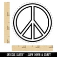 thumbnail image 2 of Peace Sign Outline Self-Inking Rubber Stamp Ink Stamper - Red Ink - Small 3/4 Inch, 2 of 7