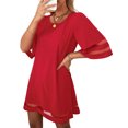 thumbnail image 5 of luvamia Women's Summer Beach Loose Dress Casual Short Shift Tunic Dress Size XL Black, 5 of 8