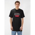 thumbnail image 1 of Men's Casual Cotton T-Shirt - Short Sleeve, Round Neck with Unique Letter Print | Perfect for Summer Outings & Sports Tee For Adult, Men, Women, Teen, Teenager, Adolescent, Youth, 1 of 3