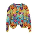 thumbnail image 2 of Qepwscx Oversized Tshirts For Women Long Sleeve Valentine'S Day Crew Neck Sweatshirts Love Heart Printed Colorful Blouses Womens Going Out Tops Pullover Sweatshirt Graphic Plus Size Shirt Vacation, 2 of 5