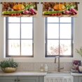 thumbnail image 3 of LALILO Kitchen Curtain Valance Vegetable Still Life Pumpkin Rod Pocket Window Curtain 52"x 18" Set of 2, 3 of 5