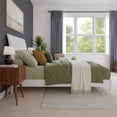 thumbnail image 3 of Valencia Queen Solid Wood Low Profile Sleigh Platform Bed in White, 3 of 13