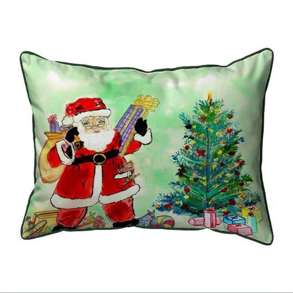 11 x 14 in. Santa & Tree Small Indoor & Outdoor Pillow