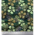 thumbnail image 1 of Soimoi Cotton Cambric Fabric Floral & Monstera Leaves Printed Fabric 1 Yard 56 Inch Wide, 1 of 3