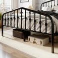 thumbnail image 3 of Amolife Queen Size Metal Platform Bed Frame with Victorian Vintage Headboard & Footboard, Black, 3 of 9