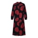 thumbnail image 4 of Vestido largo hasta los tobillos con estampado de lino y algodón de manga larga con cuello en V a la moda para mujer Fridja yut6319, 4 of 8