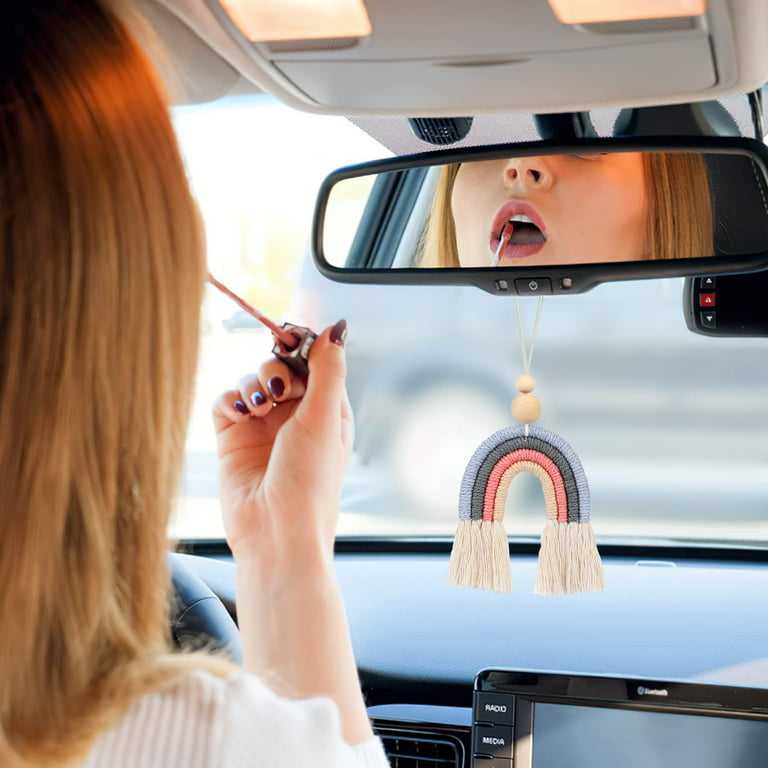 Multicolor Essential Oil Car Diffuser Rear View Mirror Accessories Macrame  Car Charm 