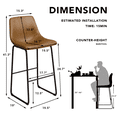 thumbnail image 7 of Homall Barstools High PU Leather Counter Bar Stool With Back and Footrest Set of 2, Brown, 7 of 7