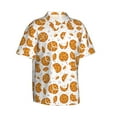 thumbnail image 2 of Balery Yellow Biscuit Print Men's Hawaiian Shirts Short Sleeve Beach Shirt Relaxed Fit Vacation Button Down Shirts-XX-Large, 2 of 9