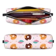 thumbnail image 2 of Yiaed Donut Print Leather Pencil Case - Leather Pen Pencil Holder - Elegant & Practical Pencil Pouch for Work & Office, 2 of 7