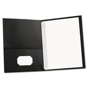 Two-Pocket Portfolios With Tang Fasteners, 0.5" Capacity, 11 X 8.5, Black, 25/box | Bundle of 2 Boxes